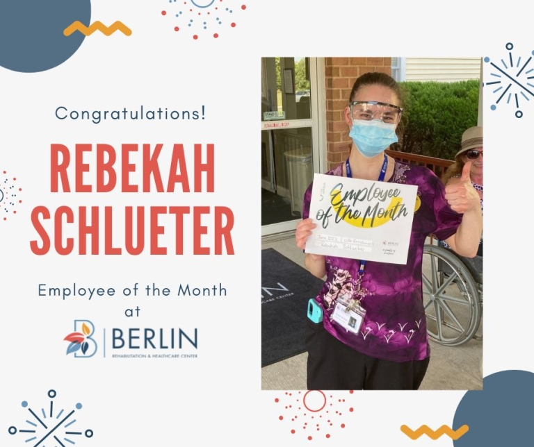 Congratulations to our Employee of the month for July, our Life Enrichment Director, Rebekah!
